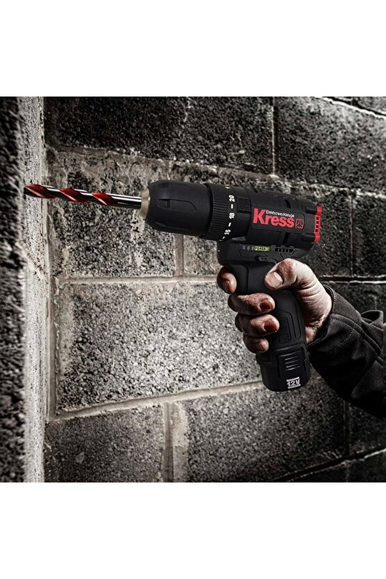 Kuc12 12volt2.0ah Li-ion Çift Akülü Kömürsüz Profesyonel Şarjlı Darbeli Matkap