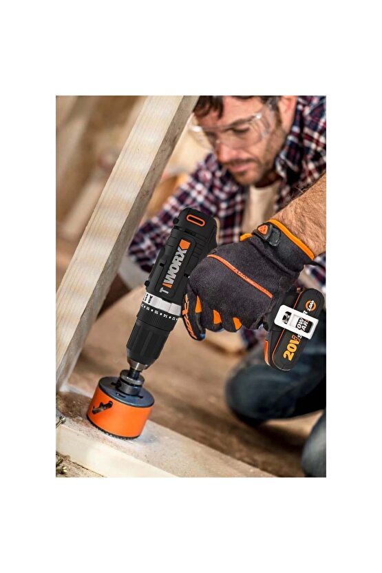 Wx370.1 20volt2.0ah. Li-ion Çift Akülü Profesyonel Şarjlı Darbeli Matkap