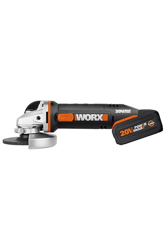 Wx803 20volt 2.04.0 Ah. Li-ion Çift Akülü 125mm Profesyonel Şarjlı Avuç Taşlama