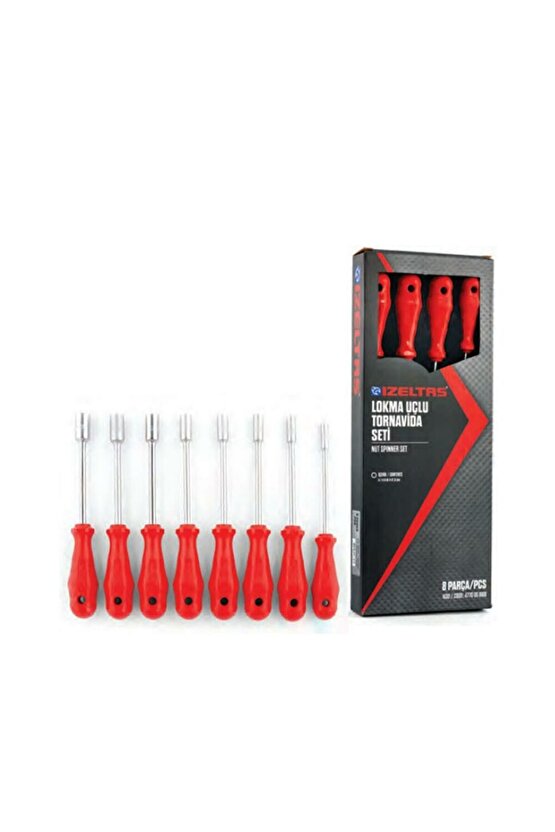 İzeltaş 4770 00 8108 8li Lokma Uçlu Tornavida Seti