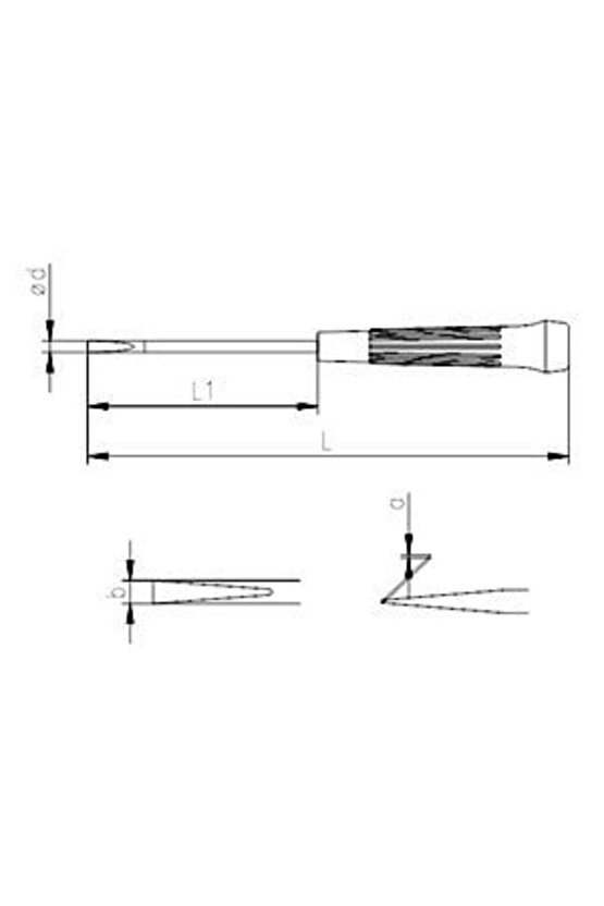 İzeltaş 4500 Elektronikçi Tip Düz Uçlu Klemens Tornavida 4x125mm