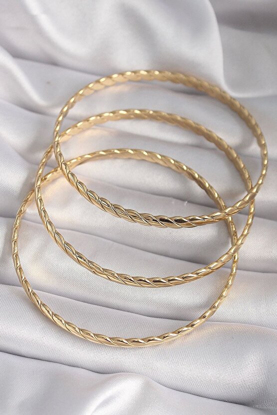 Muı Muı 316l Çelik Gold Renk 60 Mm Burma Ajda Model Kadın Bileklik