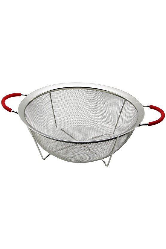 28CM TEL SEPET METAL SÜZGEÇ SİLİKON KILIFLI KULP METAL ÇERÇEVE - AYAK (4767) - Lisinya
