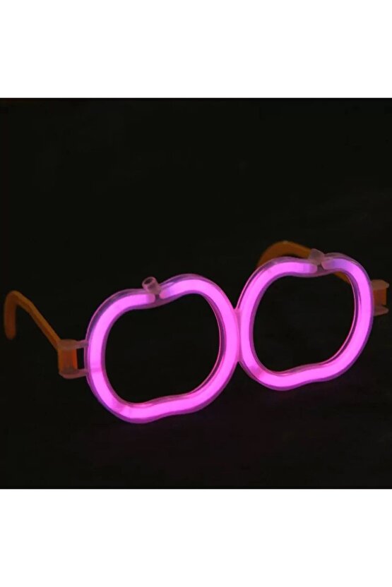 Glow Elma Gözlük - Glow Partisi Gözlüğü - Glow Stick Gözlük 12 Adet