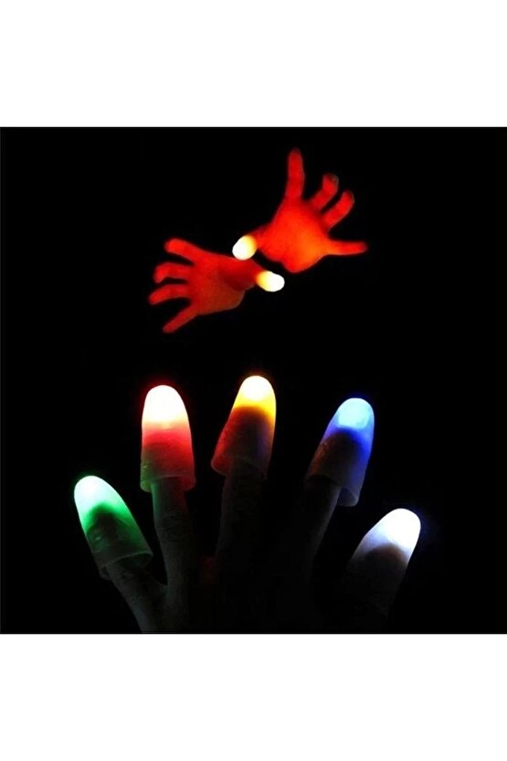 Led Işıklı Renkli Sihirli Parmak Işıklı Parmak Şaka Parmak 1 Adet
