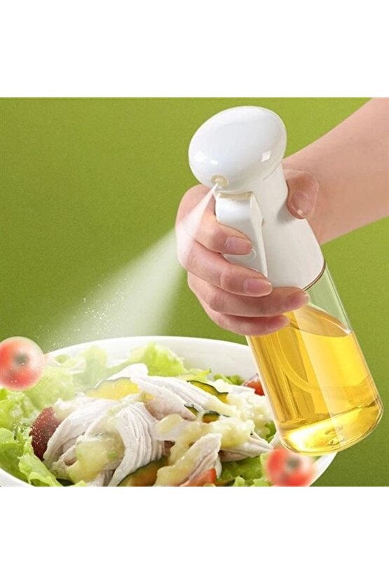 Çok Amaçlı Cam Şişe Püskürtmeli Dağıtıcı Yağdanlık Limonluk Sirke Sosluk Spreyi Beyaz (4767)