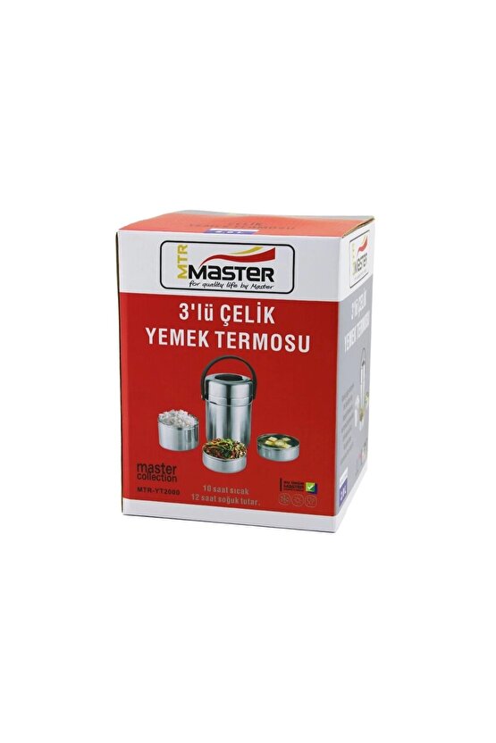 3LÜ ÇELİK YEMEK TERMOSU SEFER TASI 2LT (4767)