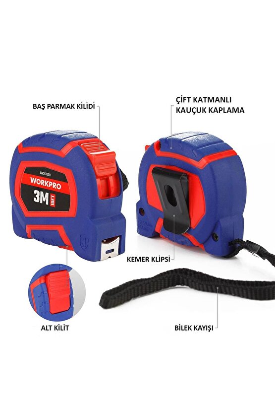 niffaShop Şerit Metre Sarı Çelik Naylon Kaplama WP261008 3Mx16mm10Ft. Yeni nhlshp 1051353