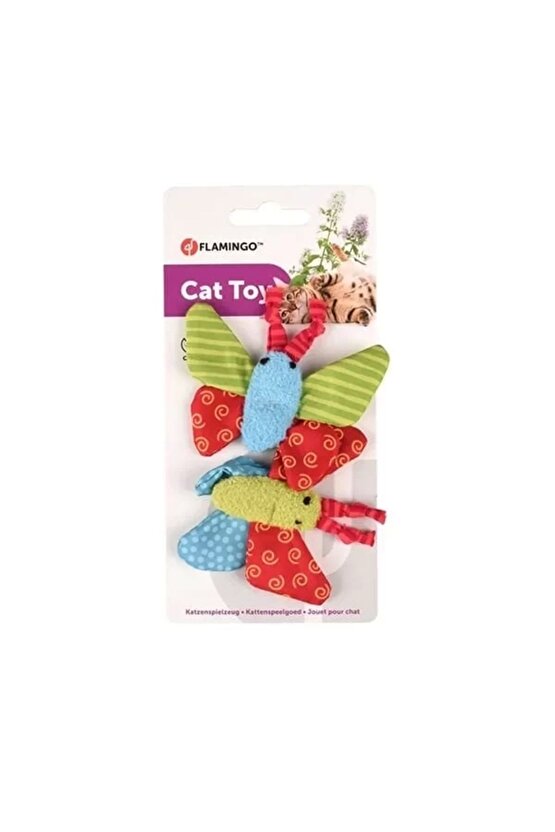 Yowly Kelebek Şeklinde Kedi Oyuncağı 2 Adet 9 Cm