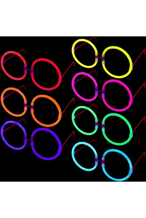 Glow Yulak Gözlük - Glow Partisi Gözlükleri - Glow Stick Gözlük 12 Adet