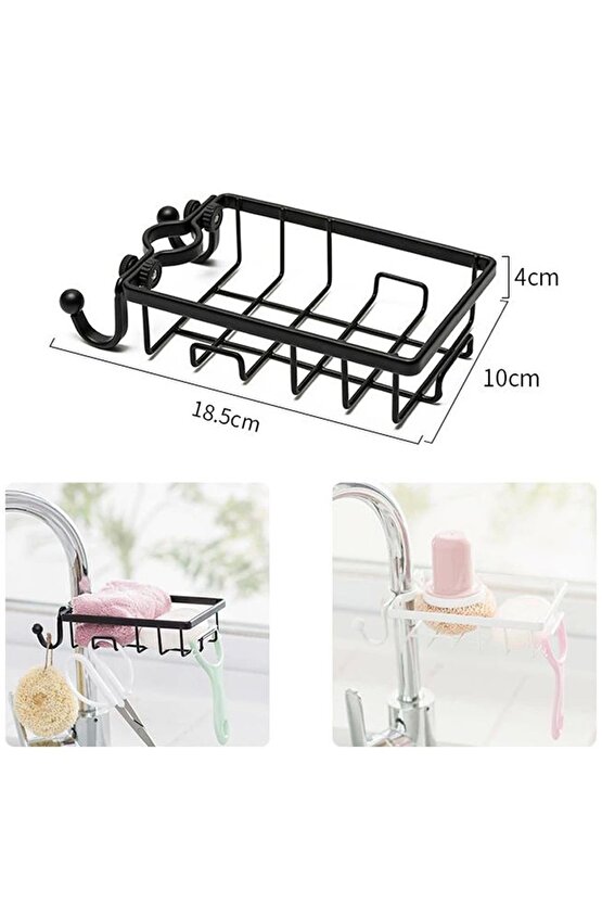 Paslanmaz Çelik Mutfak Banyo Musluğuna Sabitlenebilir Sabunluk (4767)