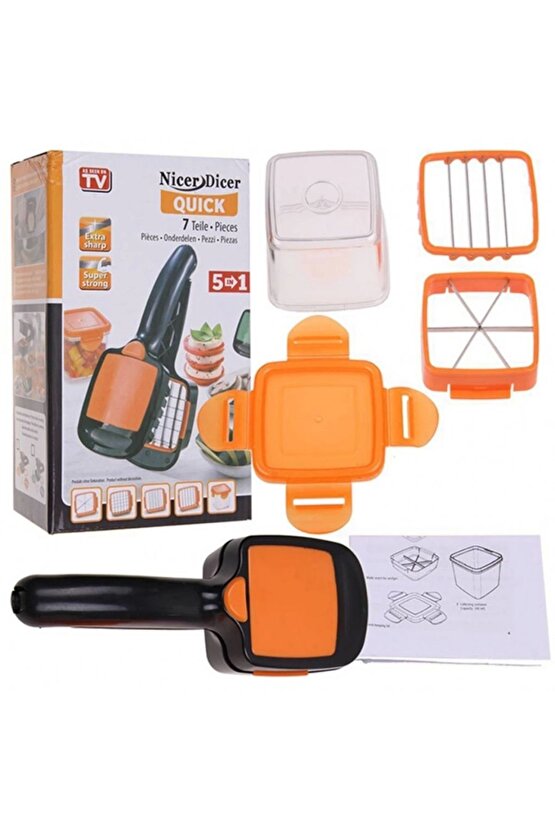 Nicer Dicer Quick 5 In 1 Pratik Hazneli Sebze Meyve Doğrayıcı Dilimleme Aleti (4767)