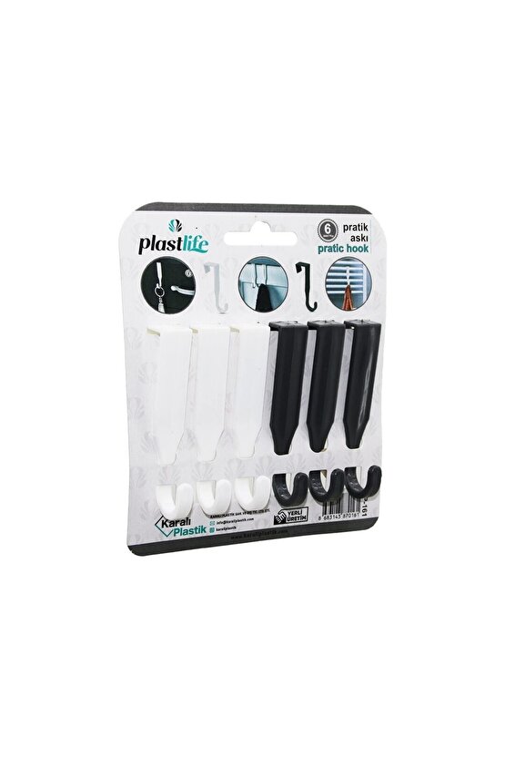 6PCS - TEK KOLLU   ÇOK AMAÇLI - TAK ÇIKAR  PRATİK PLASTİK ASKI (4767)