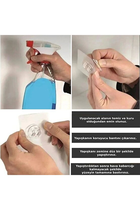 Yapışkanlı Banyo Köşeliği Kancalı Köşe Rafı Duş Şampuanlık Duvar Düzenleyici Organizer Raf (4767)