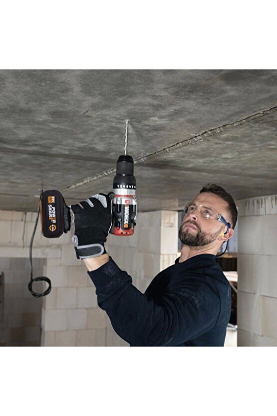 Wx354.4 20volt4.0ah Li-ion Çift Akülü Kömürsüz Profesyonel Şarjlı Darbeli Matkap