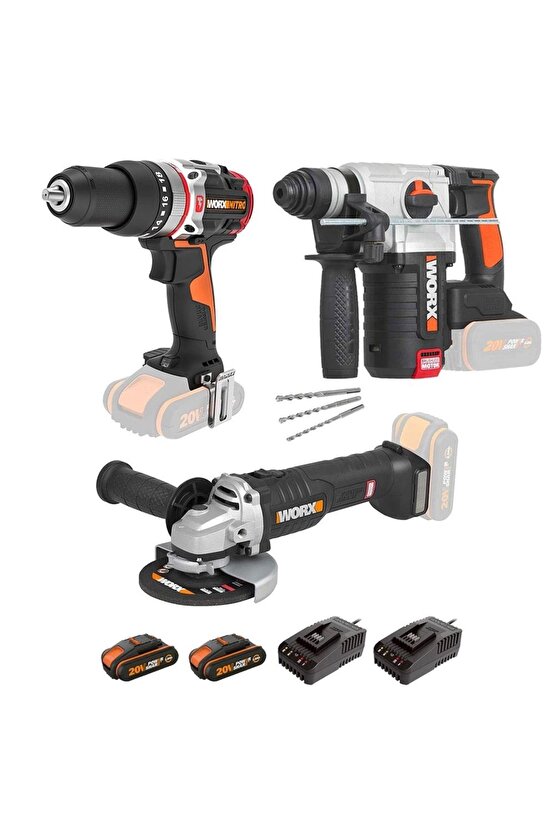 Wxks6 Wx354.9 Wx380.9 Wx812.9 Wa3601 20v2ah Pro Kombo Set