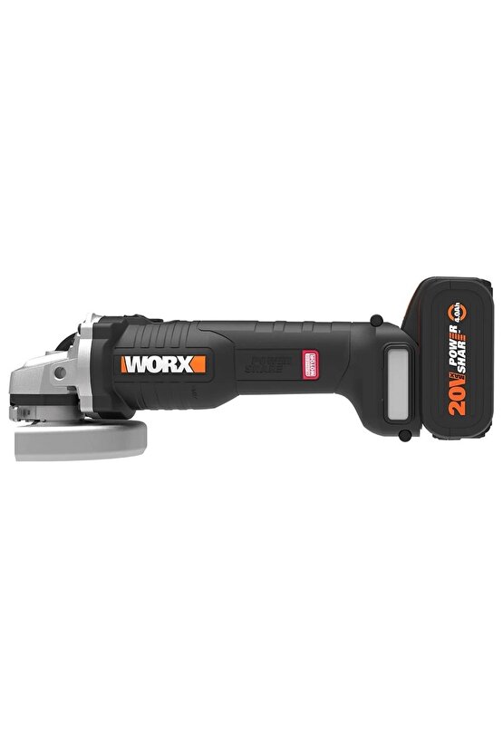 Wx813 20volt 4.0ah. Li-ion Tek Akülü 115mm Kömürsüz Profesyonel Şarjlı Avuç Taşlama