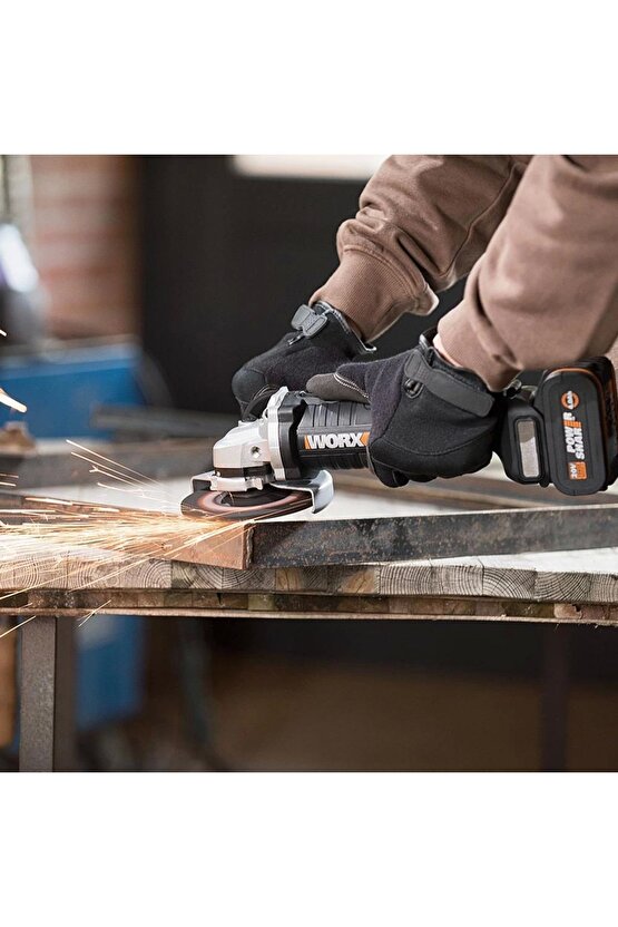 Wx813 20volt 4.0ah. Li-ion Tek Akülü 115mm Kömürsüz Profesyonel Şarjlı Avuç Taşlama