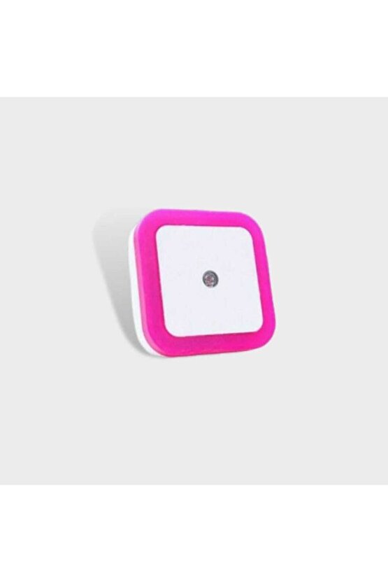 Fotoselli Led Gece Lambası, Pembe Renk Sensörlü Gece Lambası, 1 Watt Pembe Renk Led Gece Lambası