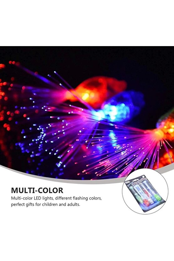 Led Işıklı Renkli Püsküllü Parmak Işığı 4 Renk 4 Adet