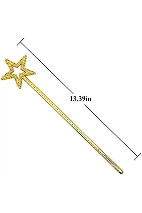 Altın Renk Yıldız Peri Asası Peri Değneği 34 Cm 1 Adet