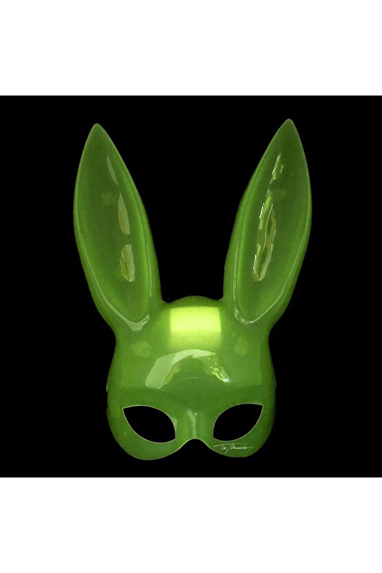Karanlıkta Yanan Glow Floresan Tavşan Maskesi 32x22 Cm