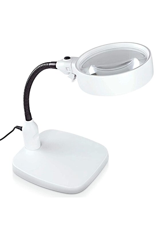 Masaüstü 10x Led Işıklı Büyüteç Okuma El Sanatları Onarım Büyüteç 7765