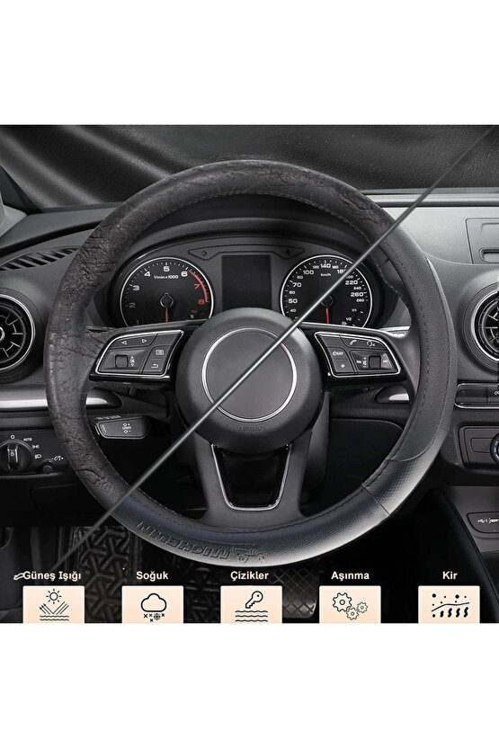 Mc1003n Premium Suni Deri Direksiyon Kılıfı Siyah