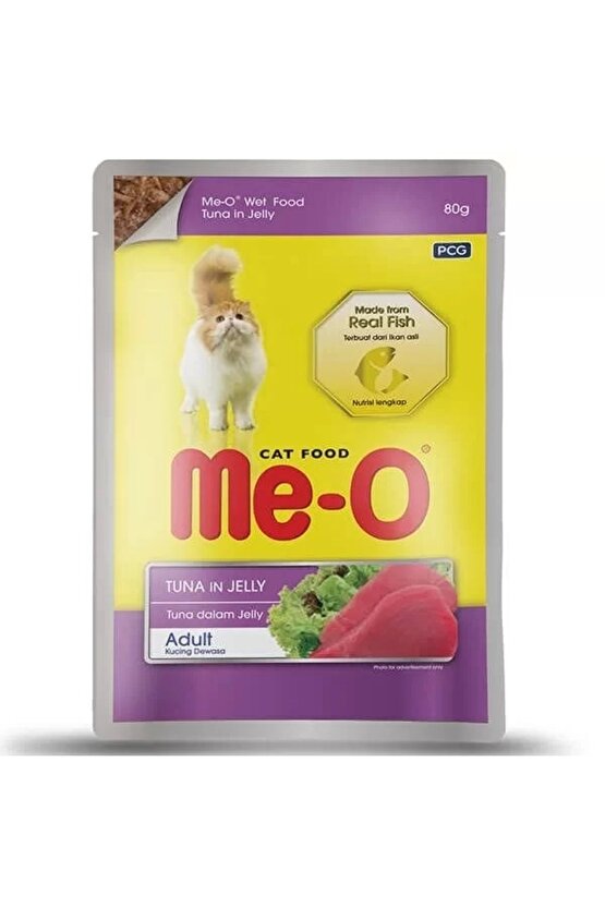 Meo Adult Jöle Ton Balıklı Yetişkin Pouch Kedi Maması 80 gr
