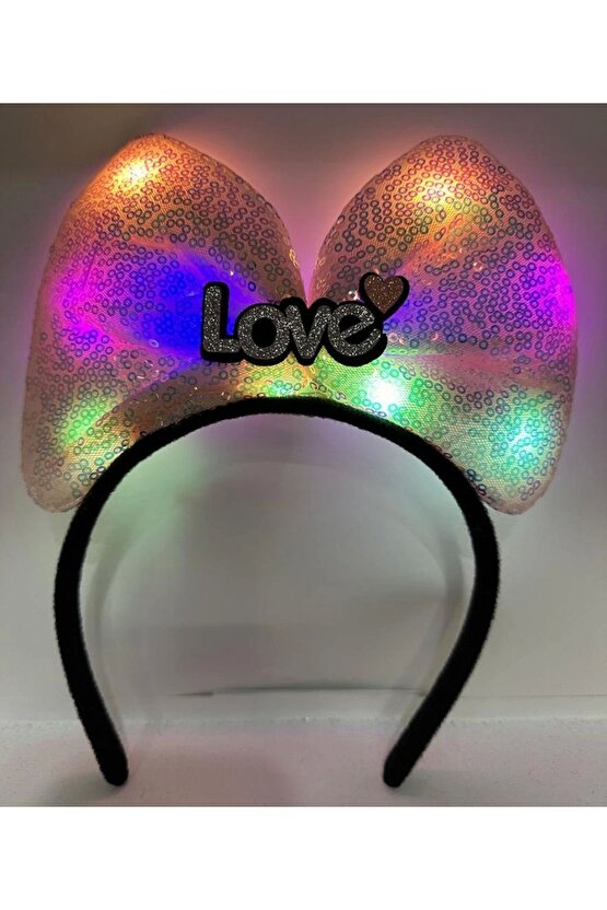 Nessiworld Led Işıklı 3 Farklı Fonksiyonda Yanan Toz Pembe Fiyonk Taç 20x17 Cm