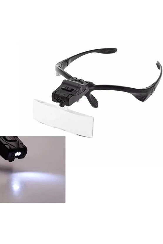 Işıklı Gözlük Büyüteç  5 Farklı Lens 9892b