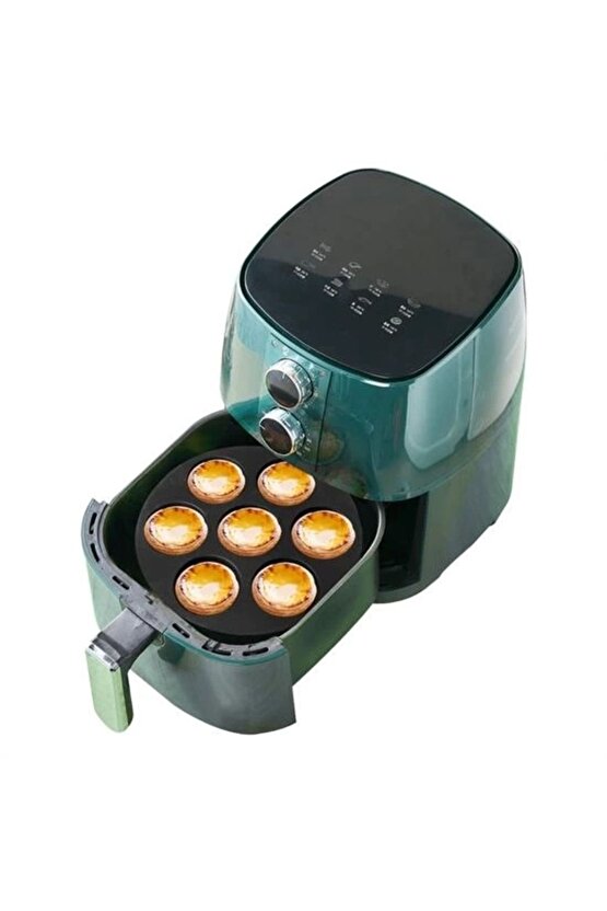 7 Gözlü Silikon Çok Amaçlı Airfryer Muffin Cupcake Kek ve Çörek Pişirme Kalıbı (4767)