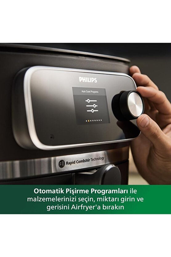 7000 Serisi Airfryer Combi XXL Connected, Rapid CombiAir, Otomatik Pişirme Programları, HD988090