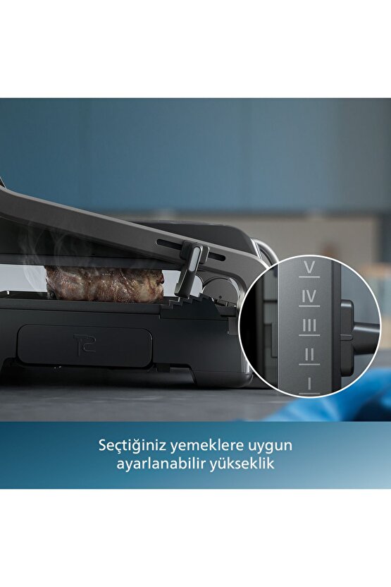 7000 Serisi Izgara ve Tost Makinesi, Hassas Dijital Kontrol, Izgara için Tam Açılır, HD630770