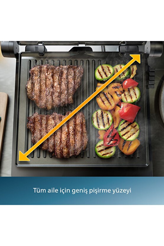 7000 Serisi Izgara ve Tost Makinesi, Hassas Dijital Kontrol, Izgara için Tam Açılır, HD630770