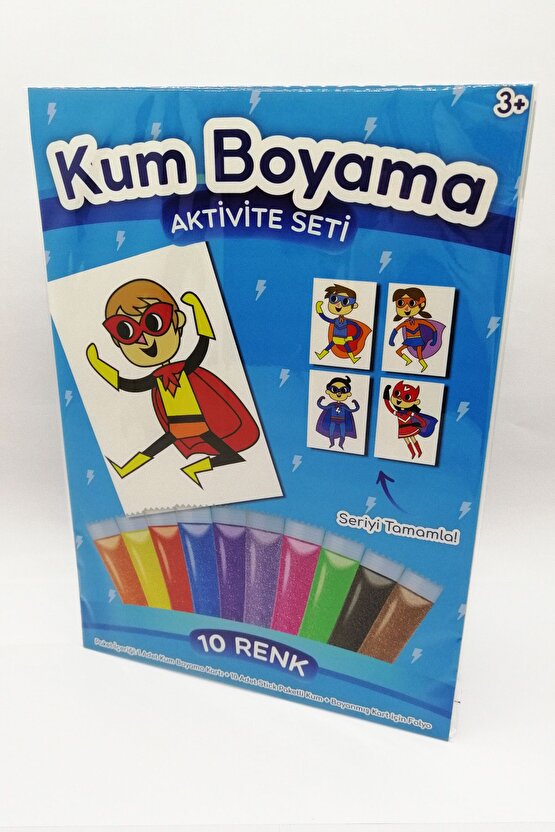 Uçan Tekme | Süper Kahraman Kum Boyama Aktivite Seti