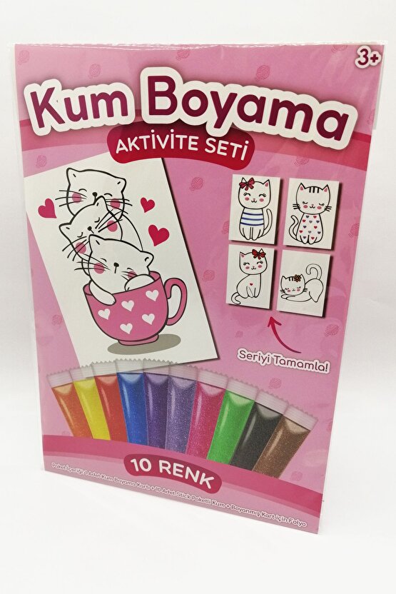 Kedi Kardeşler | Kedi Kum Boyama Aktivite Seti