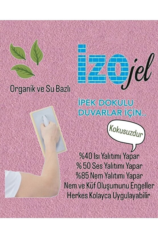 Organik Ipek Sıva - Izo-006-yr - 2 mt2- Dekoratif Ses & Isı & Nem Yalıtım Sıvası