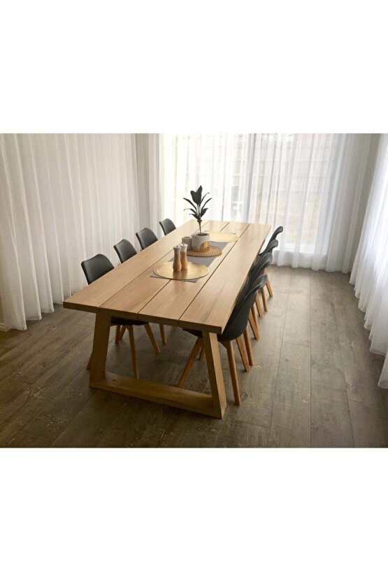 -nora- Doğal Naturel Ahşap Yemek  Toplantı  Çalışma Masası