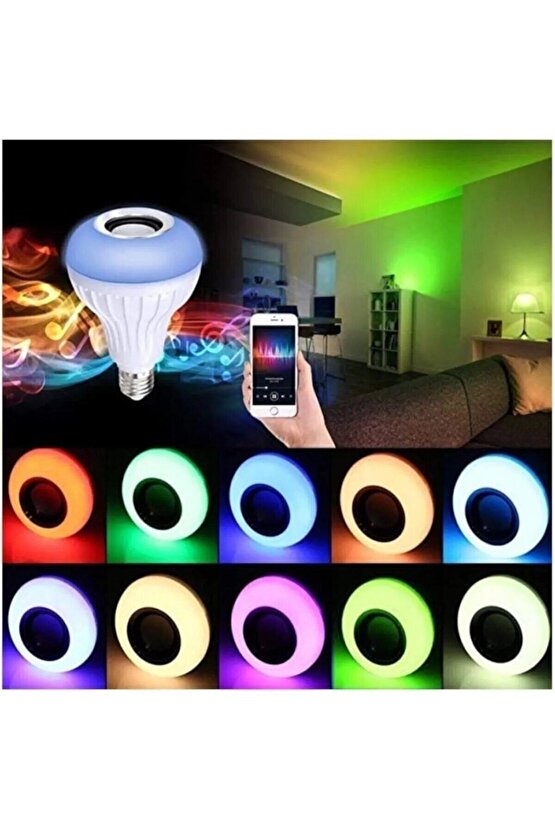 Bluetooth Hoparlör Akıllı Rgb Ledli Ampul Müzikli Lamba Ses Bombası Led Music Bulbapp