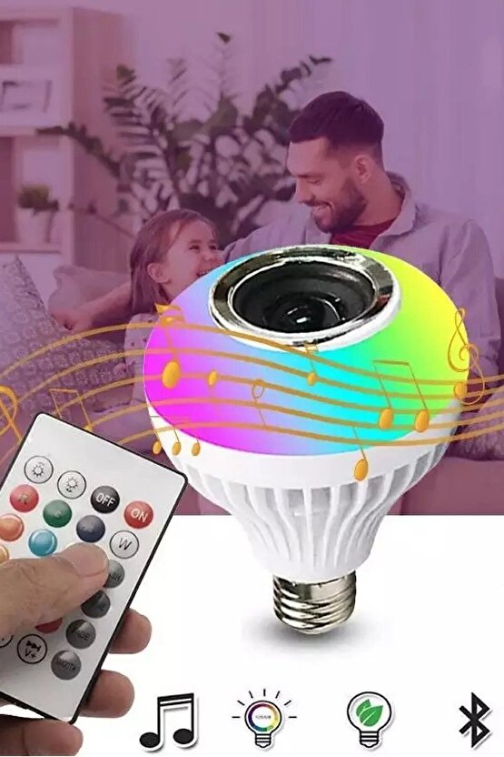 Bluetooth Hoparlör Akıllı Rgb Ledli Ampul Müzikli Lamba Ses Bombası Led Music Bulbapp