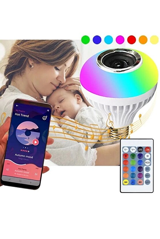 Bluetooth Hoparlör Akıllı Rgb Ledli Ampul Müzikli Lamba Ses Bombası Led Music Bulbapp