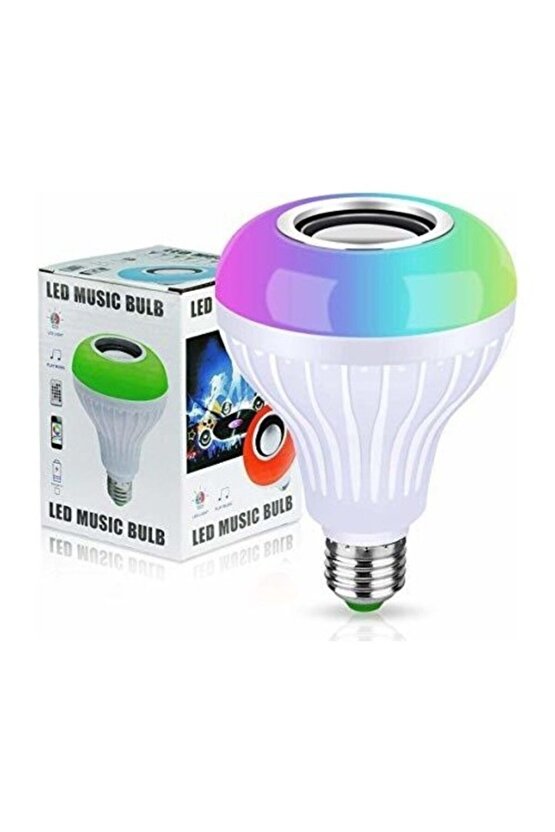 Kumandalı Rgb Renkli Hoparlörlü Led Ampul Bluetooth