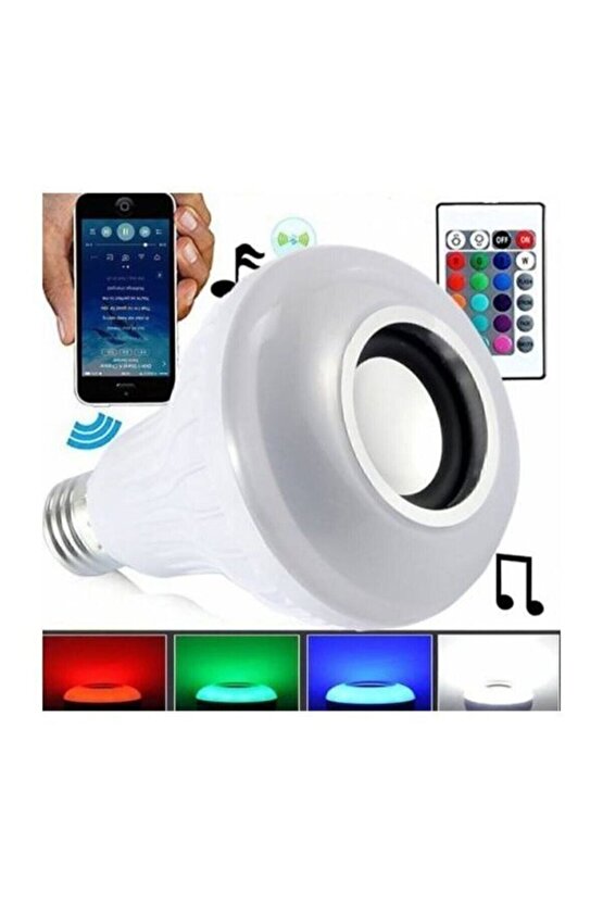 Bluetooth Hoparlörlü Rgb Led Ampül Lamba