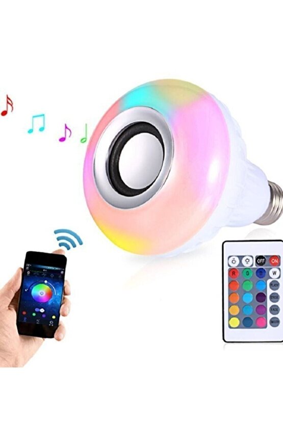 Bluetooth Hoparlörlü Rgb Led Ampül Lamba