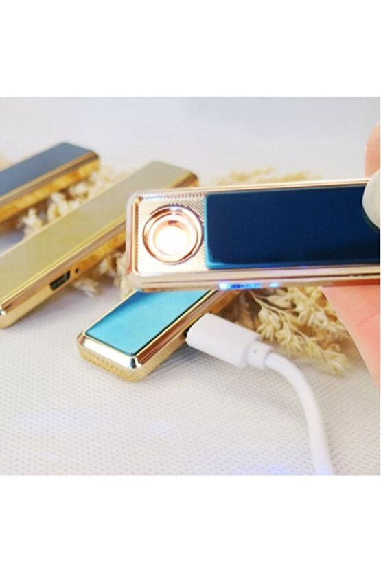 Kişiye Özel SİYAH ALEVSİZ ŞARJLI USB KIZAKLI ÇAKMAK