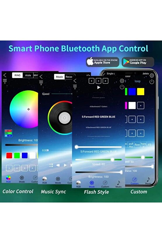 USB Fonksiyonlu Uygulamalı 10 Metre Rgb Yılbaşı Ledi Magic Led Kumandalı Led Çam Ağacı Ledi