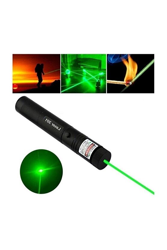 Green Laser Pointer Şarjlı Güçlü Yeşil Lazer Metal Kasa Büyük Lazer