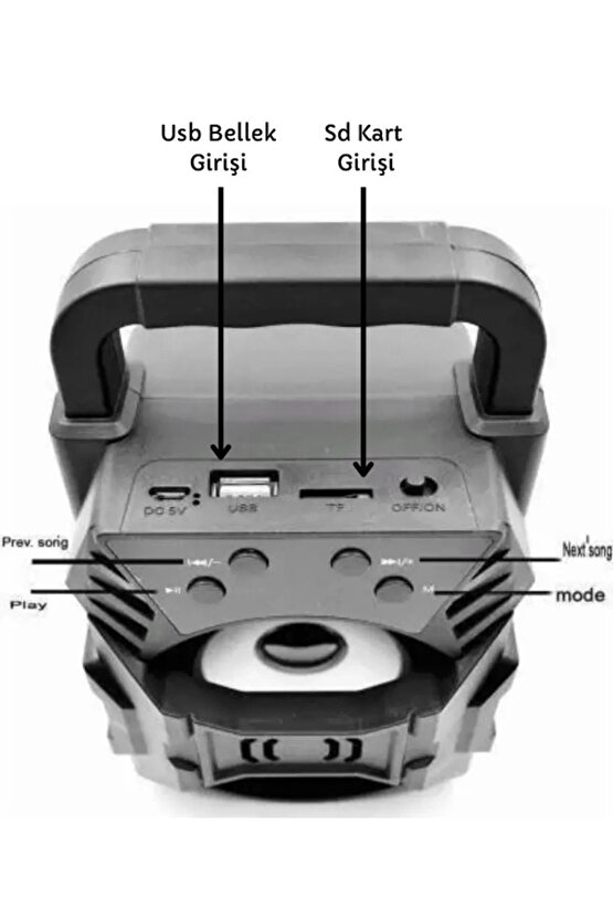 Dx-1057 Fm Radyolu Mini Taşınabilir Müzik Çalar Kutusu Bluetoothlu Ses Bombası