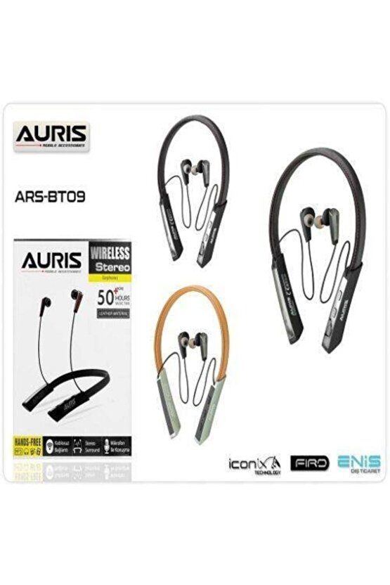 Auris Bt09 Wireless - Bluetootlu Sport Deri Desenli Kulakiçi Kablosuz Kulaklık